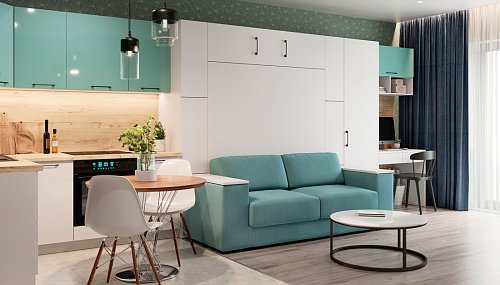 Шкаф-кровать с мягким изголовьем  39