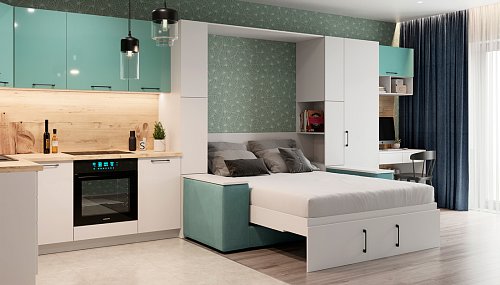 Шкаф-кровать с мягким изголовьем  39