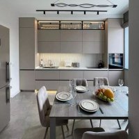 Угловая кухня с подсветкой , стиль hi-tech