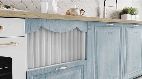 Голубая кухня в стиле прованс