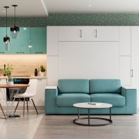 Шкаф-кровать с мягким изголовьем  39