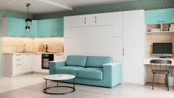 Шкаф-кровать с мягким изголовьем 39 Шкаф-кровать с мягким изголовьем 39